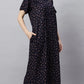 Sukanya Comfortable Women's Full Length Cotton Blend Half Sleeves Nighty, Soft and Elegant Print Sleepwear