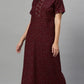 Suaknya Women's Floral Print Lounge Wear Gown  Polly Cotton, Regular Fit, Half Sleeves, V Neck
