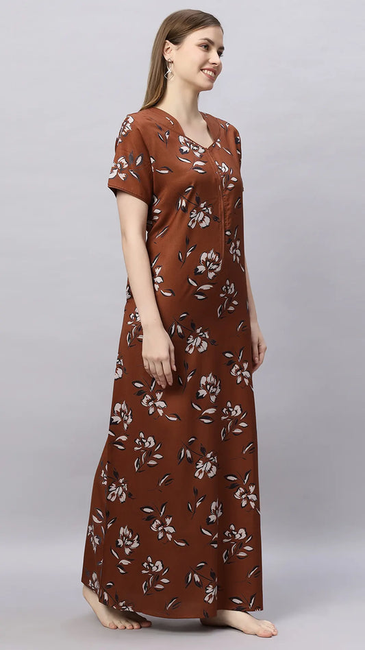 Sukanya Floral Printed Maxi Gown | Women's Stylish Lounge Wear