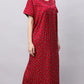 Sukanya Comfortable Women's Full Length Cotton Blend Half Sleeves Nighty, Soft and Elegant Print Sleepwear
