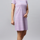 Sukanya Women's Printed Lounge Wear Gown - Onion Pink, Sinker Fabric, Regular Fit, Ideal for Women's, Occasion Type: Lounge Wear, Half Sleeves, Round Neck