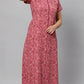 Sukanya Women's Blue Formal Lounge Wear Dress - Poly Cotton, Long, Half Sleeves