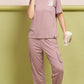 Lunica Women's Printed Sinker Nightsuit Set , Regular Fit Loungewear , Ideal for Women , Lounge Wear Nightdress Pyjama Set Sleepwear , Pink Printed Half Sleeves Round Neck