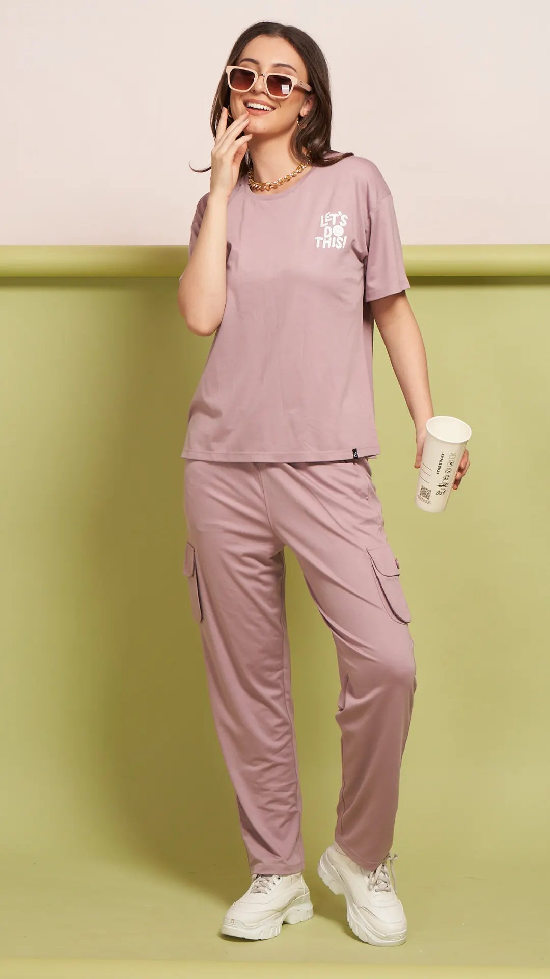 Lunica Women's Printed Sinker Nightsuit Set , Regular Fit Loungewear , Ideal for Women , Lounge Wear Nightdress Pyjama Set Sleepwear , Pink Printed Half Sleeves Round Neck