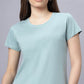 Lunica Women's  Lounge Wear  Seprate Top  - Green , Sinker Fabric, Regular Fit, Ideal For Women's, Lounge Wear, Half Sleeve, Round Neck