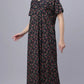 Sukanya Comfortable Women's Full Length Cotton Blend Half Sleeves Nighty, Red, Black & Blue, Soft and Elegant Print Sleepwear