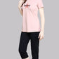 Sukanya  Women's Printed Sinker Capri Set | Regular Fit Loungewear | Ideal for Women | Lounge Wear Nightdress Capri Set Sleepwear | Pink Printed Half Sleeves Round Neck