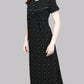 Sukanya  Women's Printed Sinker Nightsuit Set | Full Nighty Lounge Wear Nightdress Pyjama Set Sleepwear | Black Printed Half Sleeves Round Neck