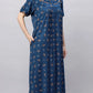 Sukanya Comfortable Women's Full Length Cotton Blend Half Sleeves Nighty, Soft and Elegant Print Sleepwear