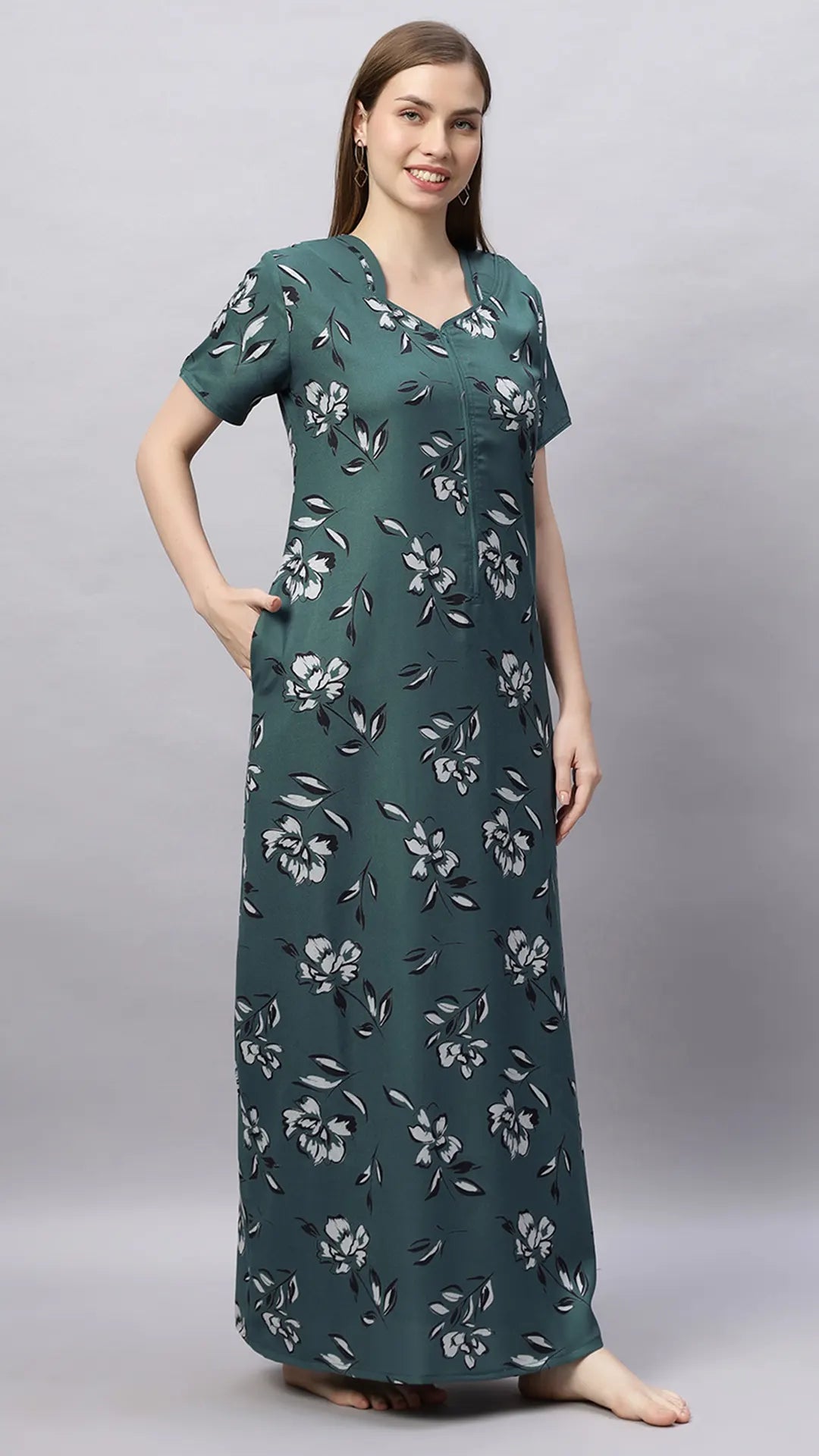 Sukanya Floral Printed Maxi Gown | Women's Stylish Lounge Wear