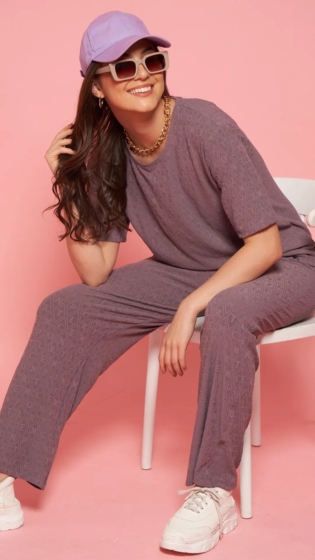 Lunica Women's Printed Sinker Nightsuit Set , Regular Fit Loungewear, Ideal for Women , Lounge Wear Nightdress Pyjama Set Sleepwear , Voilet Printed Half Sleeves Round Neck