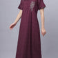 Sukanya Comfortable Women's Full Length Cotton Blend Half Sleeves Nighty, Black, Blue & Maroon, Soft and Elegant Print Sleepwear