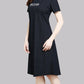 Sukanya  Women's Printed Lounge Wear Gown - Navy, Regular Fit, Ideal for Women's, Sinker Fabric, Half Sleeves, Round Neck