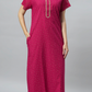 Sukanya Women's Embroidered Poly Cotton Lounge Wear Gown -  Regular Fit, Ideal For Women's, Lounge Wear, Half Sleeves, Round Neck