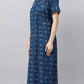 Sukanya Comfortable Women's Full Length Cotton Blend Half Sleeves Nighty, Soft and Elegant Print Sleepwear