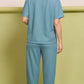 Lunica Women's Printed Sinker Nightsuit Set , Regular Fit Loungewear , Ideal for Women , Lounge Wear Nightdress Pyjama Set Sleepwear , Blue Printed Half Sleeves Round Neck