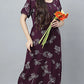 Sukanya Women's Black, Navy Blue & wine, Cotton Blend Printed Nighty - Half Sleeves, Round Neck, Long