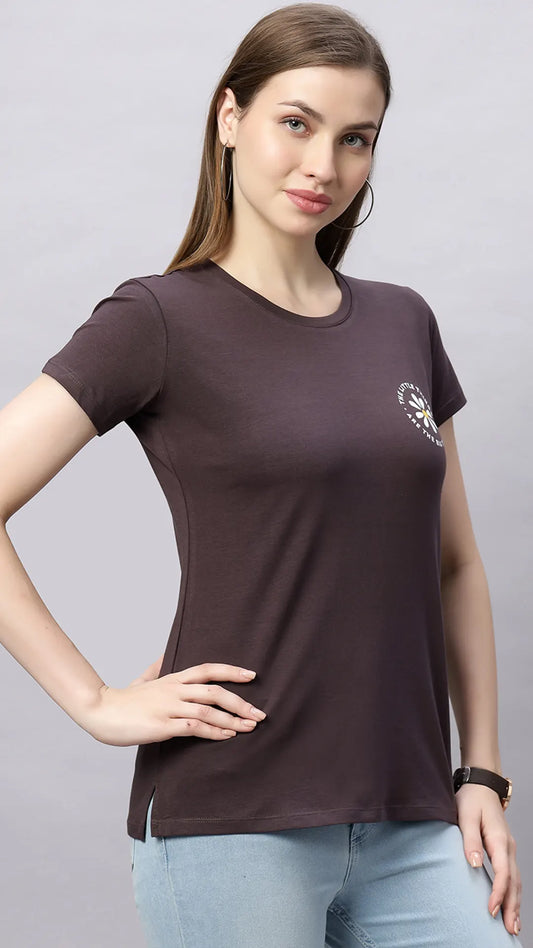 Lunica Women's  Lounge Wear  Seprate Top  -  Gray, Looper Lycra, Regular Fit, Ideal For Women's, Lounge Wear, Half Sleeve, Round Neck