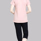 Sukanya  Women's Printed Sinker Capri Set | Regular Fit Loungewear | Ideal for Women | Lounge Wear Nightdress Capri Set Sleepwear | Pink Printed Half Sleeves Round Neck