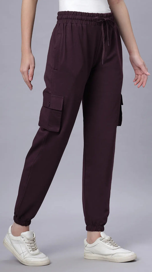 Lunica  Women's Lounge Wear  Seprate Bottom  - Wine, Looper Lycra Fabric, Regular Fit,  Full Length