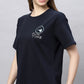 Lunica Women's  Lounge Wear  Seprate Top  - Navy , Looper Lycra, Regular Fit, Ideal For Women's, Lounge Wear, Half Sleeve, Round Neck