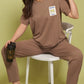 Lunica Women's Printed Sinker Nightsuit Set , Regular Fit Loungewear , Ideal for Women , Lounge Wear Nightdress Pyjama Set Sleepwear , Brawon Printed Half Sleeves Round Neck