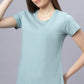 Lunica Women's  Lounge Wear  Seprate Top  - Green , Sinker Fabric, Regular Fit, Ideal For Women's, Lounge Wear, Half Sleeve, Round Neck