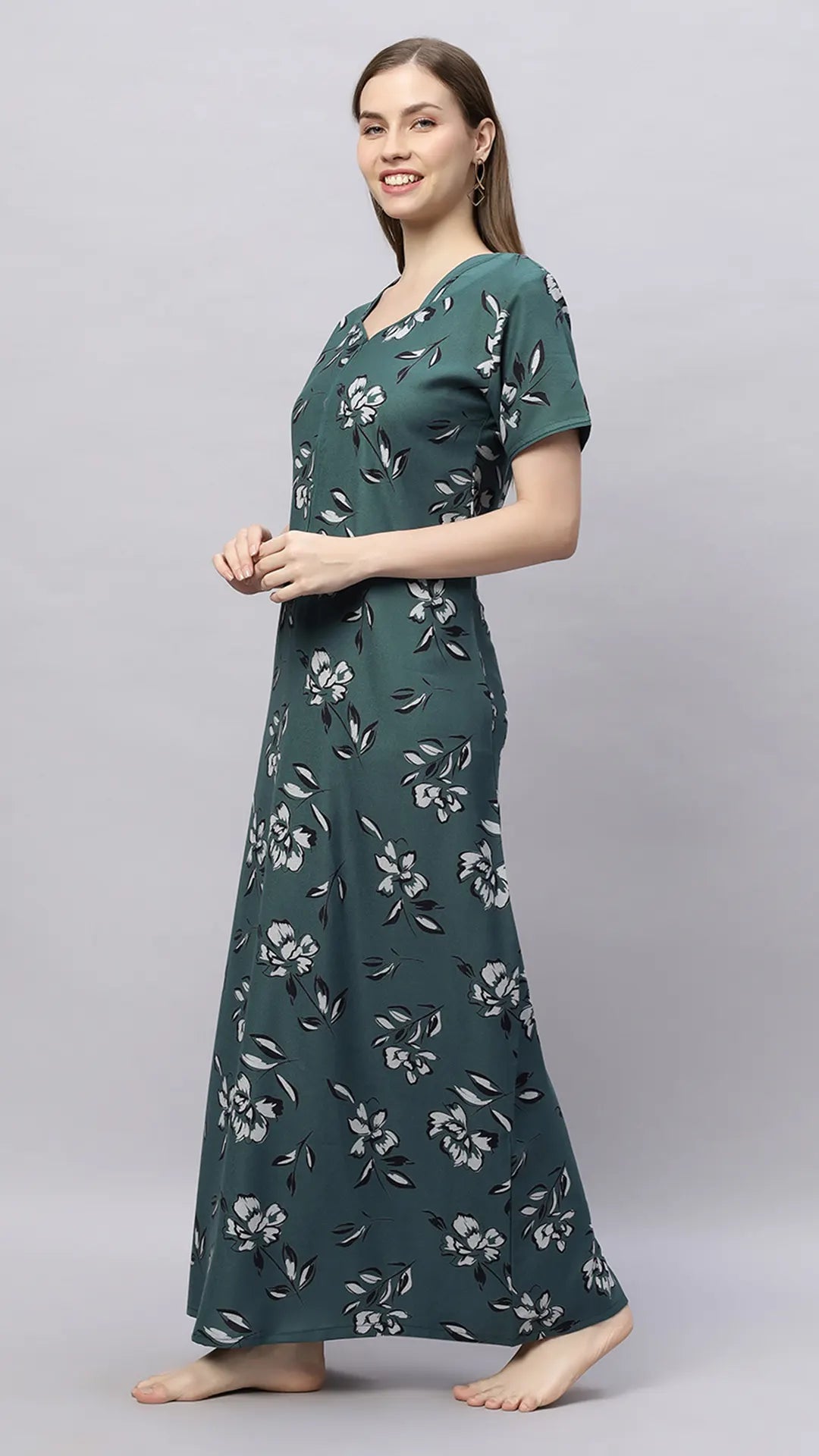 Sukanya Floral Printed Maxi Gown | Women's Stylish Lounge Wear