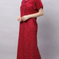 Sukanya Comfortable Women's Full Length Cotton Blend Half Sleeves Nighty, Soft and Elegant Print Sleepwear