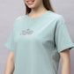 Lunica Women's  Lounge Wear  Seprate Top  - Pista , Looper Lycra, Regular Fit, Ideal For Women's, Lounge Wear, Half Sleeve, Round Neck