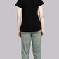 Sukanya  Women's Printed Sinker Capri Set | Regular Fit Loungewear | Ideal for Women | Lounge Wear Nightdress Capri Set Sleepwear | Black Printed Half Sleeves Round Neck