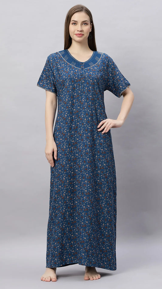 Sukanya Floral Printed Maxi Gown | Women's Stylish Lounge Wear