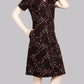 Sukanya  Women's Printed Lounge Wear Gown - Coffee, Regular Fit, Ideal for Women's, Sinker Fabric, Half Sleeves, Round Neck