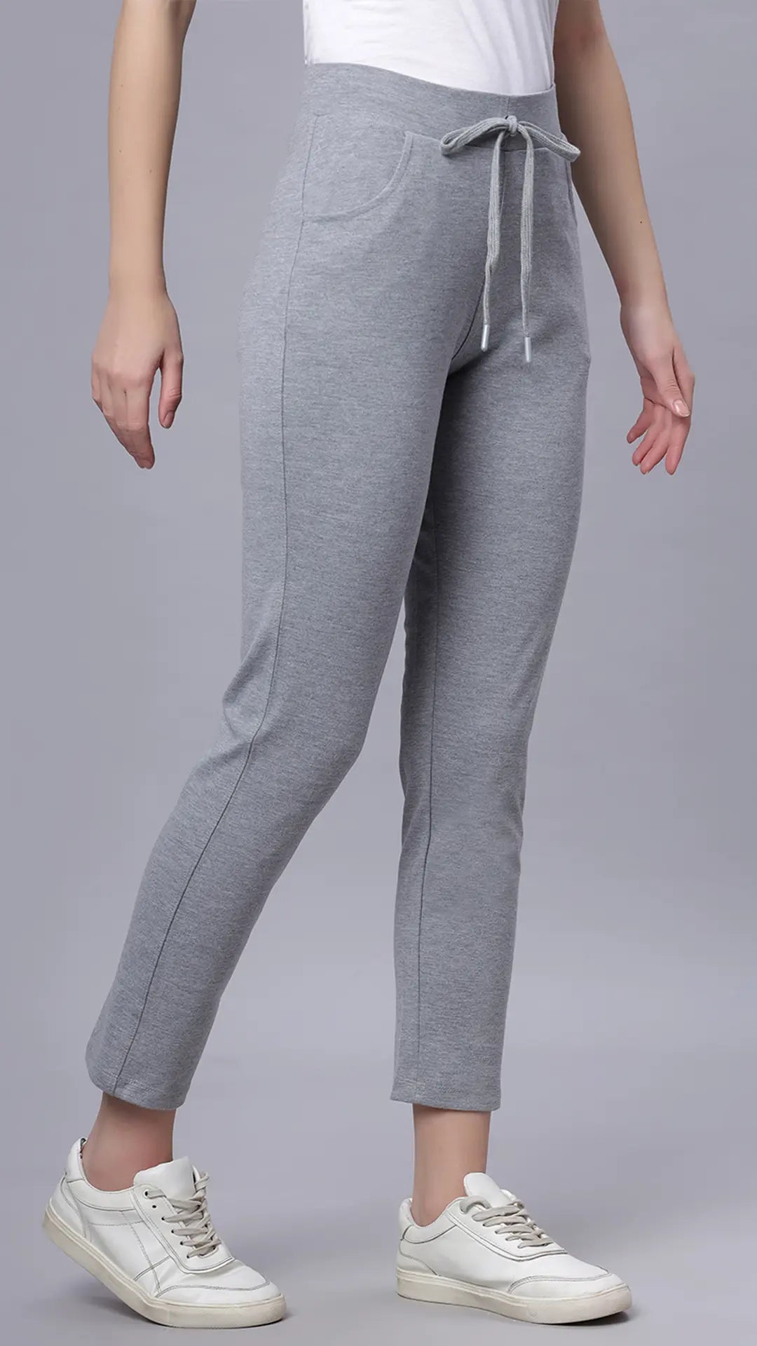 Lunica  Women's Lounge Wear  Seprate Bottom  - Grey M., Sinker Fabric, Regular Fit,  Full Length