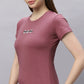 Lunica Women's  Lounge Wear  Seprate Top  - Mauve , Looper Lycra, Regular Fit, Ideal For Women's, Lounge Wear, Half Sleeve, Round Neck