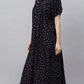 Sukanya Comfortable Women's Full Length Cotton Blend Half Sleeves Nighty, Soft and Elegant Print Sleepwear