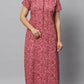 Sukanya Women's Blue Formal Lounge Wear Dress - Poly Cotton, Long, Half Sleeves