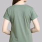 Lunica Women's  Lounge Wear  Seprate Top  - Green , Cotton Lycra, Regular Fit, Ideal For Women's, Lounge Wear, Half Sleeve, Round Neck