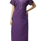Sukanya Women's Embroidered Poly Cotton Lounge Wear Gown -  Regular Fit, Ideal For Women's, Lounge Wear, Half Sleeves, Round Neck
