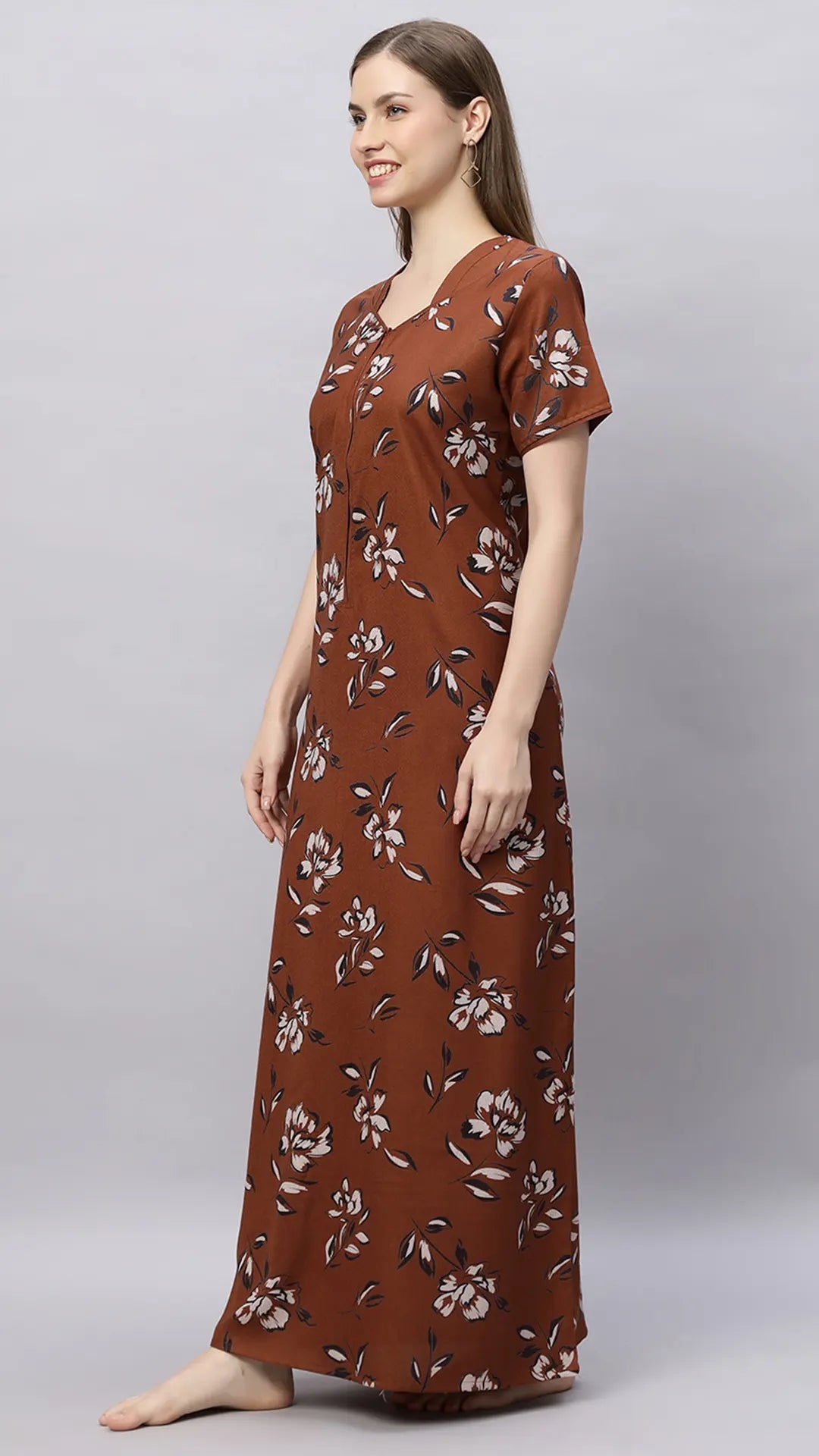 Sukanya Floral Printed Maxi Gown | Women's Stylish Lounge Wear