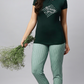 Sukanya Women's Printed Lounge Wear Top & Pyjama Set - Regular Fit, Ideal For Women's, Lounge Wear, Sinker Fabric, Half Sleeve, Round Neck, Green