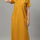 Sukanya Women's Floral Print Lounge Wear Gown - Poly Cotton, Regular Fit, Ideal For Women's, Lounge Wear, Flower Print, Half Sleeves, Round Neck, Blue, Red & Yellow