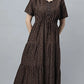 Sukanya Comfortable Women's Full Length Cotton Blend Half Sleeves Nighty, Blue, coffee & Wine, Soft and Elegant Print Sleepwear