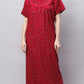 Sukanya Comfortable Women's Full Length Cotton Blend Half Sleeves Nighty, Soft and Elegant Print Sleepwear