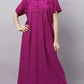 Sukanya Comfortable Women's Full Length Cotton Blend Half Sleeves Nighty, Soft and Elegant Print Sleepwear