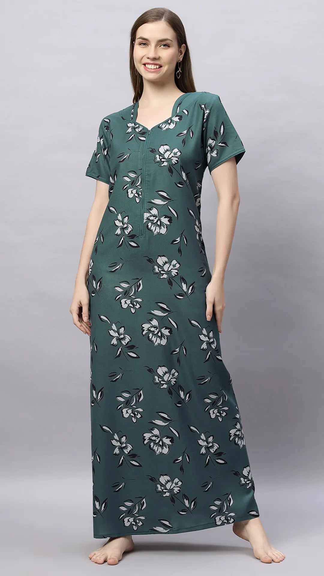 Sukanya Floral Printed Maxi Gown | Women's Stylish Lounge Wear