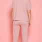 Lunica Women's Printed Sinker Nightsuit Set , Regular Fit Loungewear , Ideal for Women , Lounge Wear Nightdress Pyjama Set Sleepwear , Pink Printed Half Sleeves Round Neck