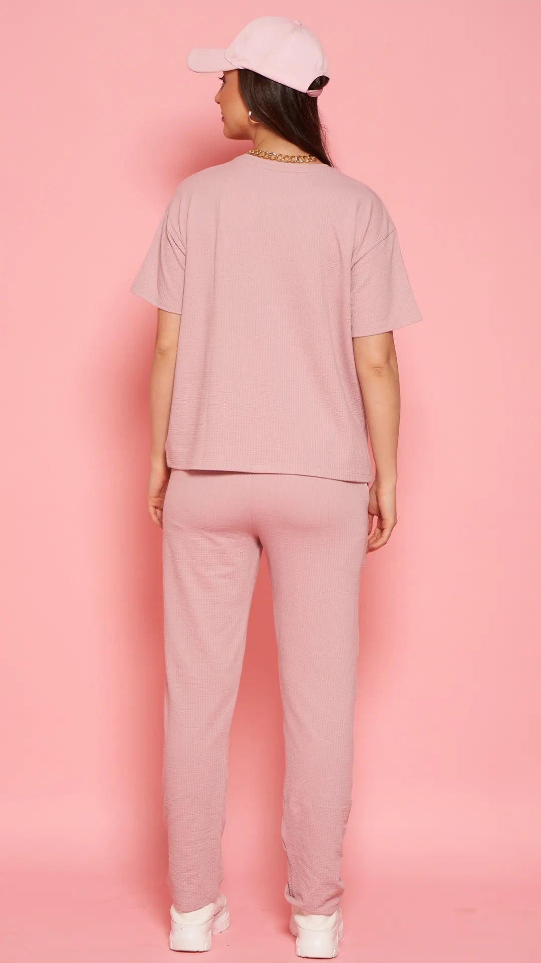 Lunica Women's Printed Sinker Nightsuit Set , Regular Fit Loungewear , Ideal for Women , Lounge Wear Nightdress Pyjama Set Sleepwear , Pink Printed Half Sleeves Round Neck
