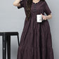 Sukanya Comfortable Women's Full Length Cotton Blend Half Sleeves Nighty, Blue, coffee & Wine, Soft and Elegant Print Sleepwear