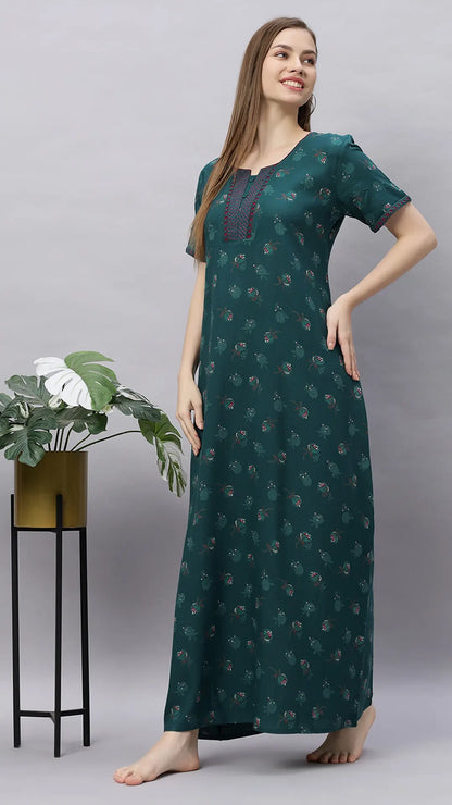 Sukanya Floral Printed Maxi Gown | Women's Stylish Lounge Wear